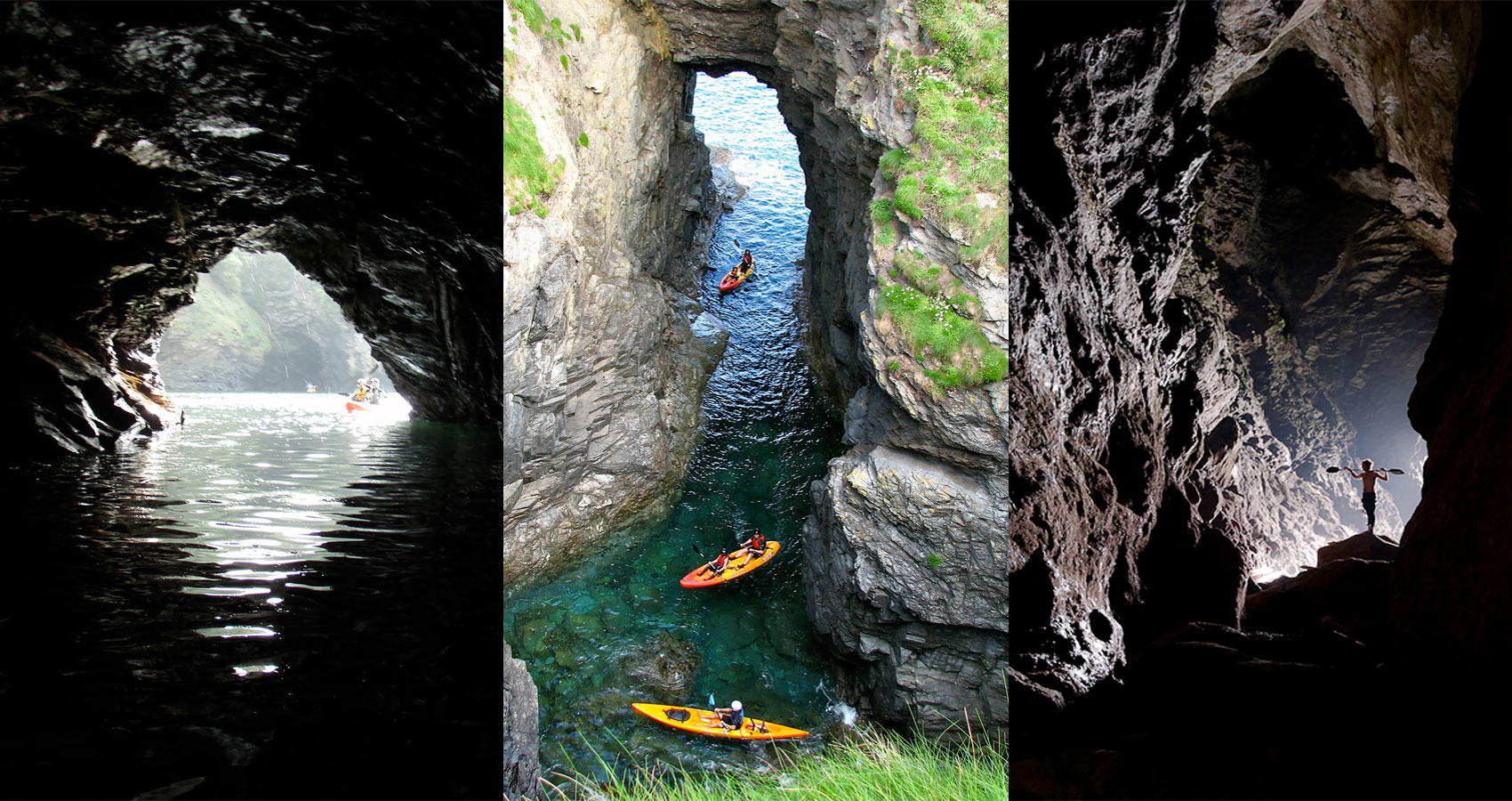 E.g. 'Kayak tours Cornwall' Explore the caves of the North Cornish Coast by kayak.